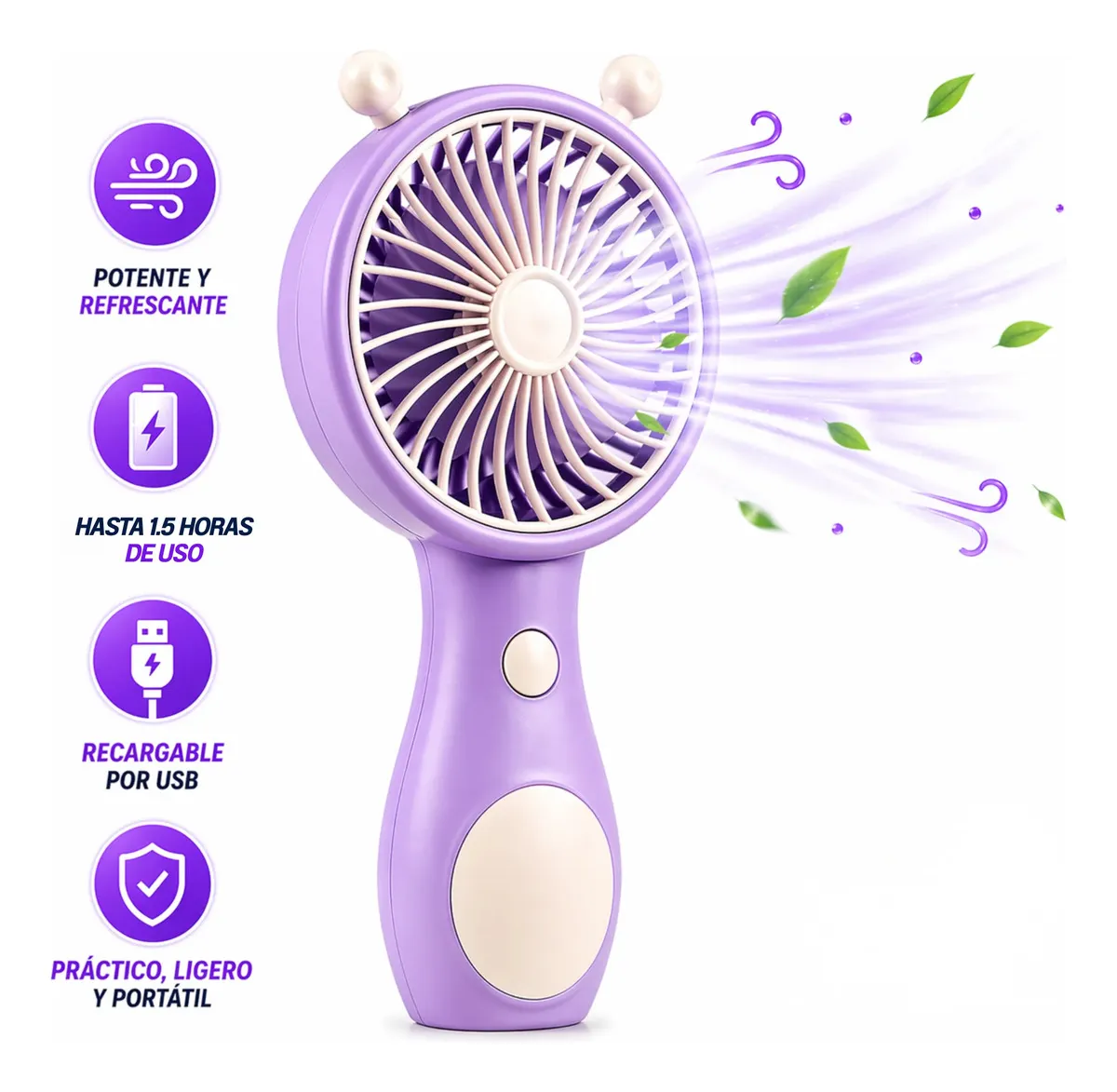 Ventilador De Mano Portatil Recargable usb