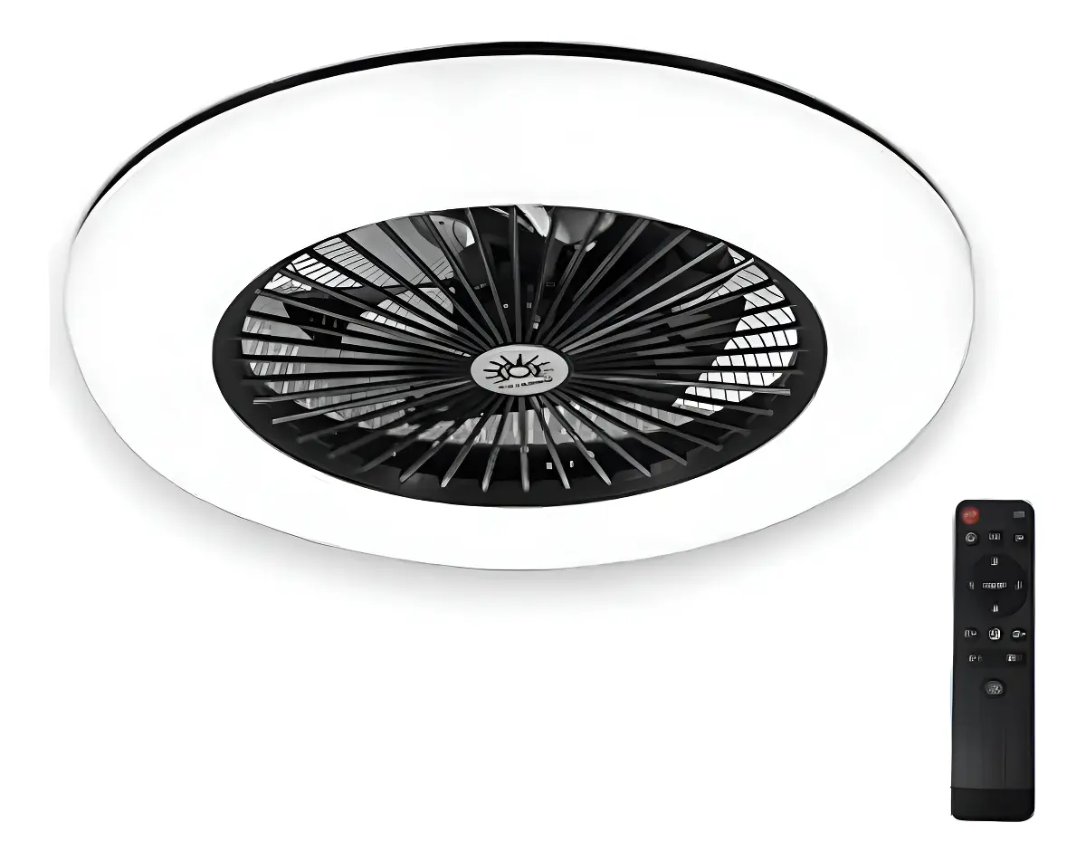 Ventilador De Techo Con Luz Led 3 Velocidades Silencioso 12"
