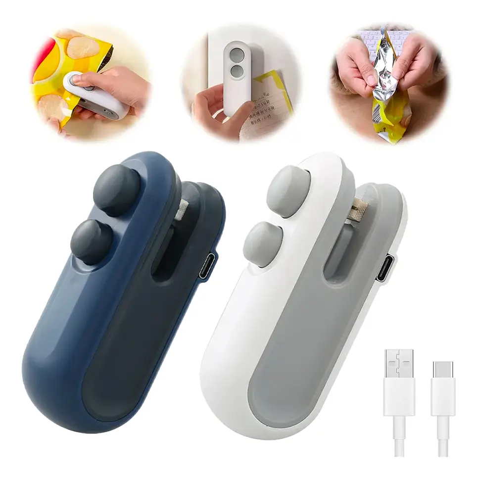 Sellador de Bolsas Portátil USB Recargable 2 en 1