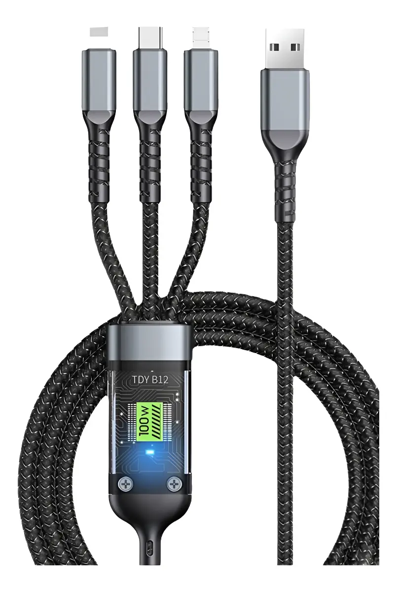 Cable Usb A Tipo C De Carga Rápida 3 En 1 De 100 W 5