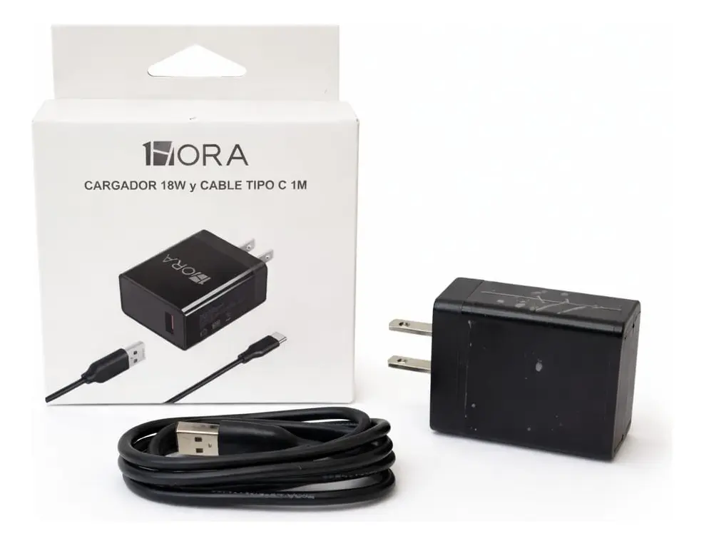 Cargador Tipo C 18w Carga Rápida + Cable Usb-c ó V8 ó Lightning